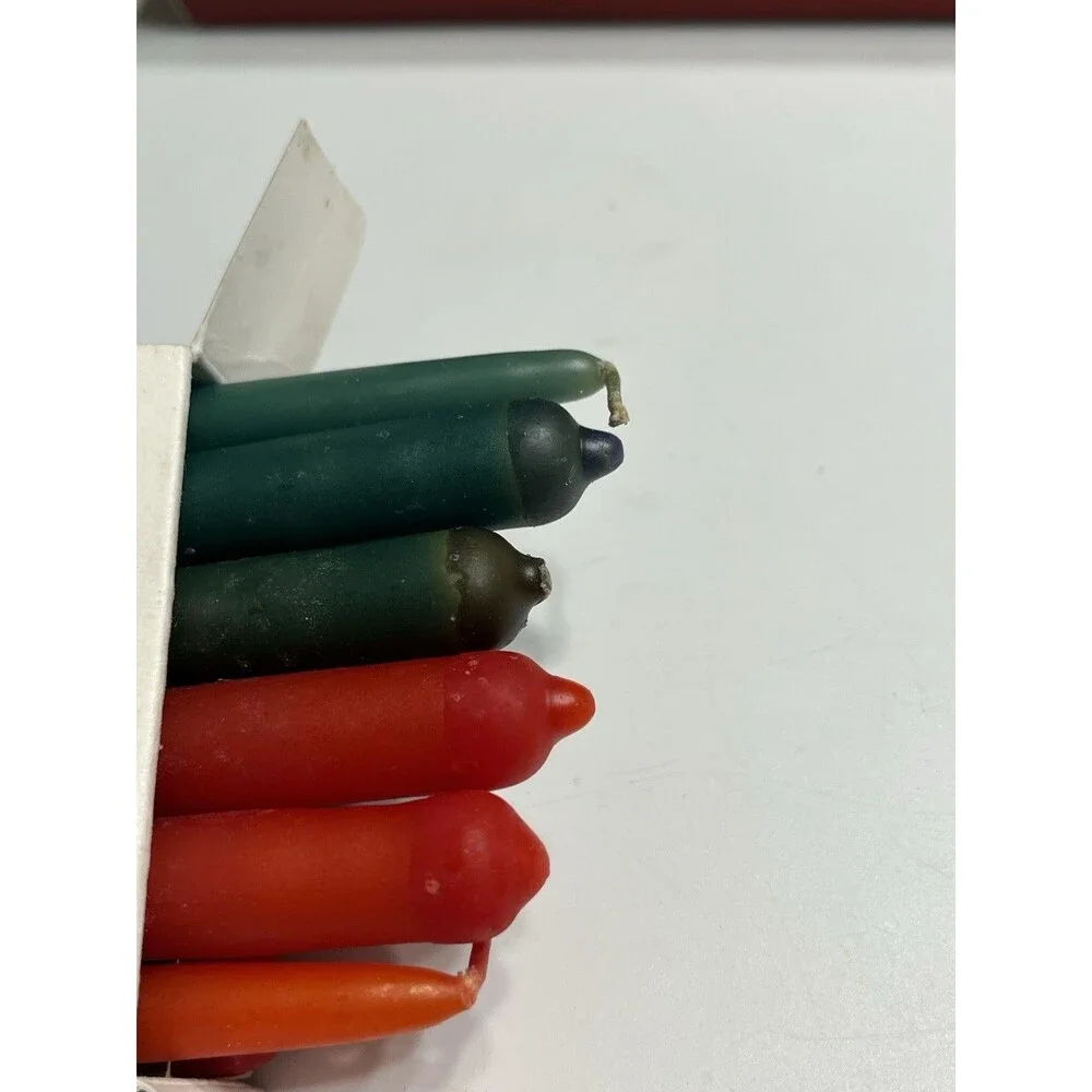 Williams Sonoma Floating Peppermint Candy Candles 5pc & 10” Tiny Tapers 12pc